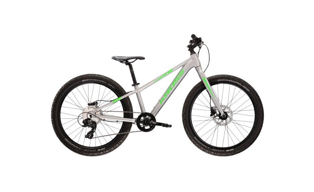 Kross LEVEL JR 3.0 24" stříbrná/zelená 2023